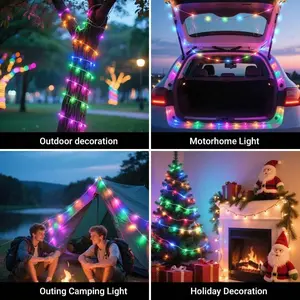 RGB Smart Fairy Lights, Three Control Modes:APP & Remote Control&Controller Box, Multicolor String Lights, USB Powered & IP65 Waterproof, Christmas Light Decoration for Outdoor/ Indoor, Bedroom, Swimming Pool, Party, Wedding, Festival