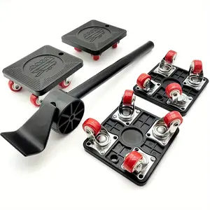 Heavy Furniture Handling Tools 880 lbs. Heavy Duty Heavy Metal Furniture Handling Set with Easy-Fix Rollers for Sofas, Refrigerators, Hard Floors - Large Furniture Slider