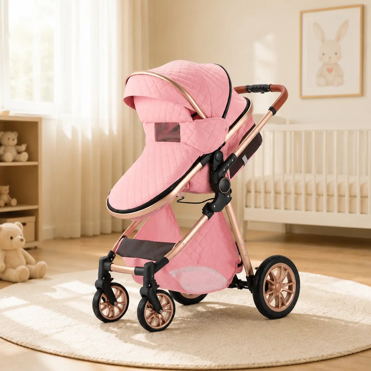 4-in-1 Baby Stroller – Lightweight Foldable Toddler Travel Stroller with Sunshade, Adjustable Reclining Seat & Accessories Set | Portable Compact Stroller for Newborns, Infants & Outdoor Adventures