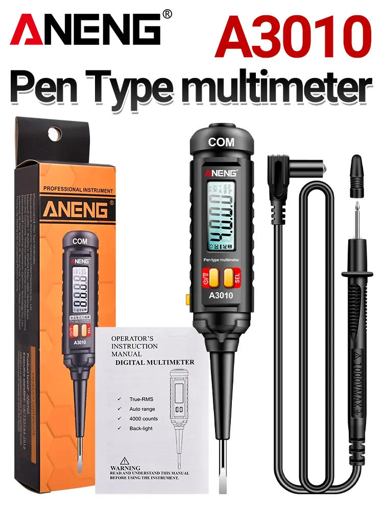 ANENG Smart Pen Multimeter - 4000-Range Automatic-Ranging Electrical Tool, Contactless Voltage Tester with AC/DC Voltage, Resistance, Capacitance, Diode Testing, Pocket-Sized for Equipment Maintenance [Father’s Day Gift]