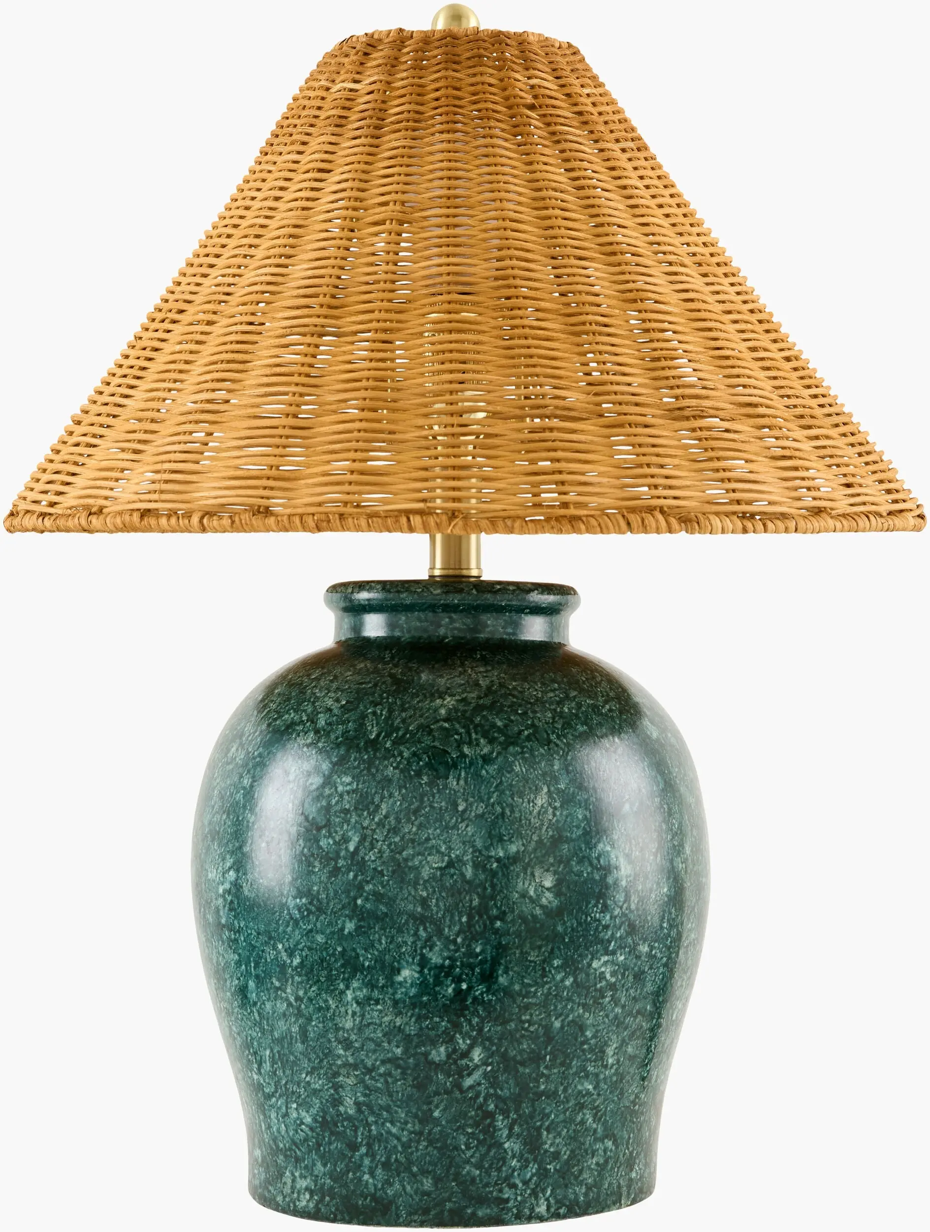 Deep Orange Traditional Table Lamp with global details for bedside or console tables