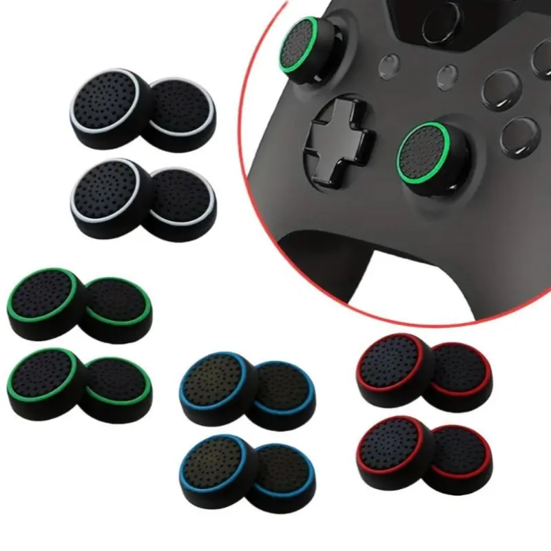 4PCS Non-slip Silicone Analog Joystick Thumbstick Thumb Stick Grip Caps Cases for PS3 PS4 PS5 Xbox 360 Xbox One Controller