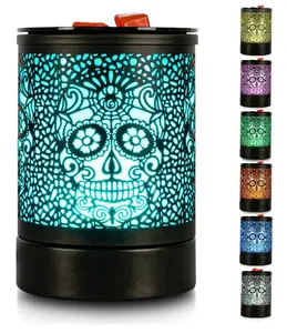 Skull Black Electric Fragrance Wax Melts Warmer Oil Melter Scented Tart Burner for Home Decor cashwaxmelt