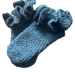 Crochet Ruffle Footies Socks