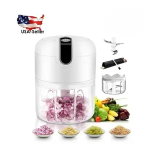 Portable USB Rechargeable Mini Chopper 2-Piece Set with 3-Layer Blades for Efficient Chopping of Onions and More Compact Kitchen Tool