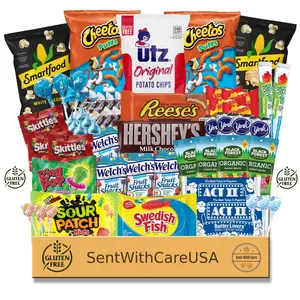 Gluten Free Snack Box & Snack Basket | Celiac Friendly Snacks & Snackbox Gift Idea | Gluten Free Candy, Chips, Popcorn - Birthday Gift Idea snack  tok