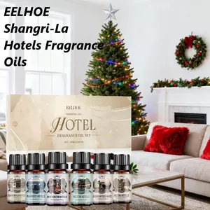 Eelhoe Shangri-La Hotels Fragrance Oils 60ml(10ml*6) Scented Fragrance Oil Fresh and Lingering Fragrance Perfect Party Gift Suitable for Giving to Hotels. One Box of Warm Christmas 6 Kinds of Holiday Fragrances Turn Your Home into a Holiday Haven