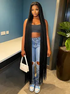 60 Inch Full Lace Braided Braid Long Wig, Fashionable Trendy Style, Suitable for All Women, Heat Resistant Comfortable Hairpiece