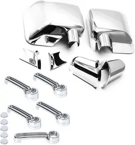 Combo Chrome 2pcs Full Mirrors+5 pcs Door Handles Covers for 2006-2018 Jeep Wrangler