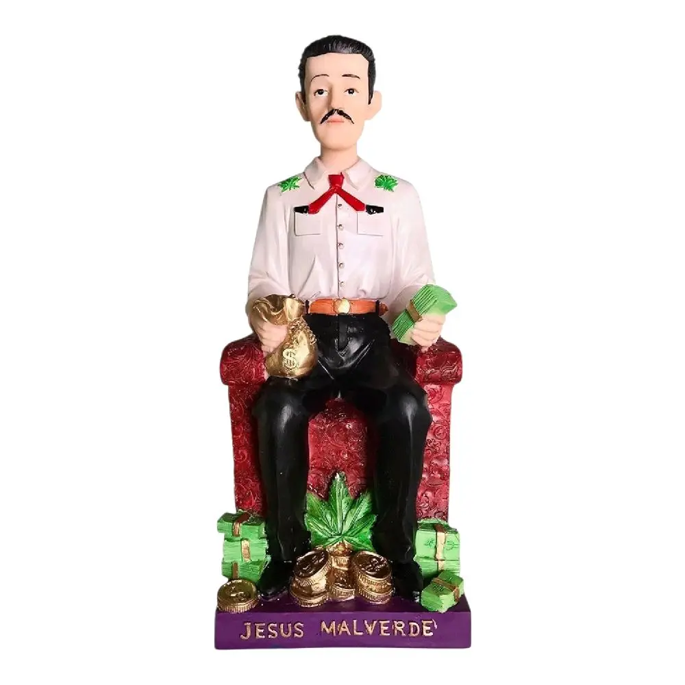 Jesus Malverde 10" Inches Tall 6622-10 Malverde Sinaloa Estatua Brand New Religious Decor Religious art image, home decor, wall decor, church events, gifts -Mg