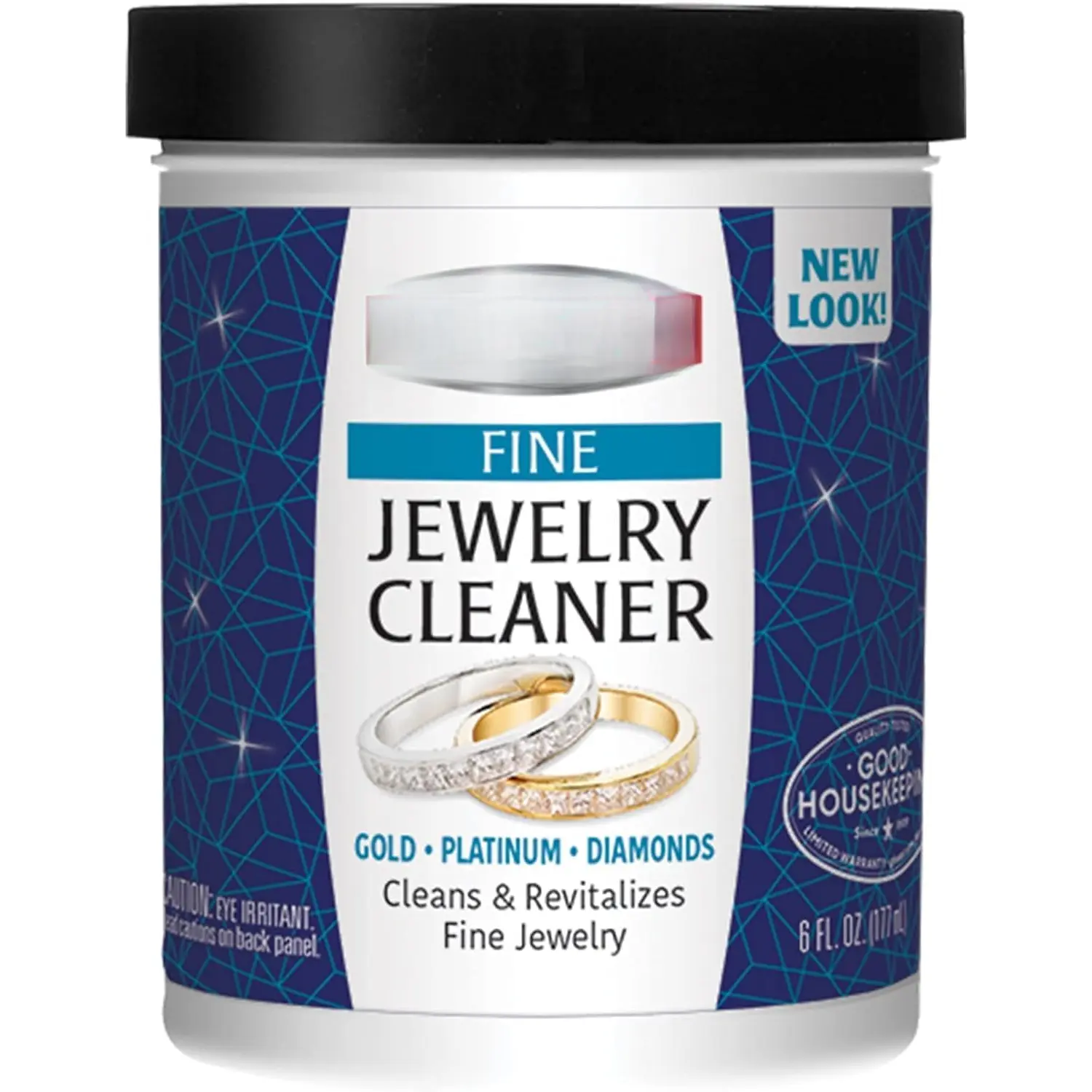 Fine Jewelry Cleaner Liquid with Cleaning Brush - Restores Shine & Brilliance to Gold, , Precious Gemstones & Diamond Jewelry, 6 Oz