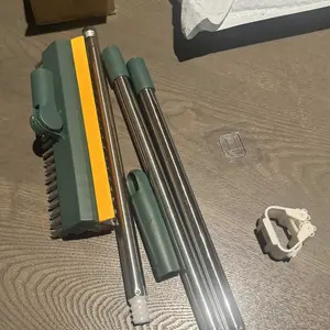 Floor Scrub Brush with Long Handle, 3-in-1 Scrape and Heavy-Duty Stiff Bristle Floor Scrubber Brush with Squeegee for Cleaning Tile Wall Deck Bathroom Patio Garage Kitchen home kit