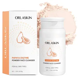 Orlaskin Papaya Enzyme Face Powder, Contains Papain and Exfoliating Granules, Gentle Cleansing, Facial Cleanser, Mild, Hyaluronic Acid, Vitamin C, Collagen, 1.76 Fl.oz/50g