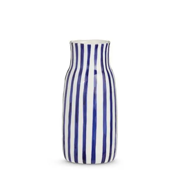 Blue and White Striped Vase 10.5" Blue and White Striped Vase 10.5"
