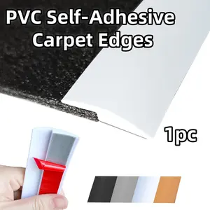 1meters PVC Self-Adhesive Carpet & Floor Edges Trim,Self-Adhesive Carpet Border Strip, for Room Dividers & Transitions, Uneven Thresholds Up to 3mm