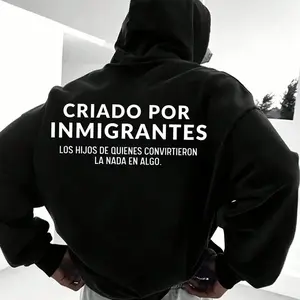 Raised By Immigrants Hoodie – Inspirational Back Print Sweatshirt, Celebrating Strength and Legacy of Immigrant Families, Latino Heritage Apparel