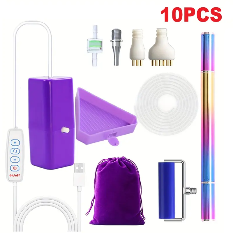 DIY Vacuum Suction Diamond Painting Tool Set, Metal Drill Pen, Rolling Wheel, Plastic Heads, Storage Bag, Complete Kit for Crafting, Making Kit, DIY Craft Supplies, Diamond Painting Kits, Diamond Art Tools
