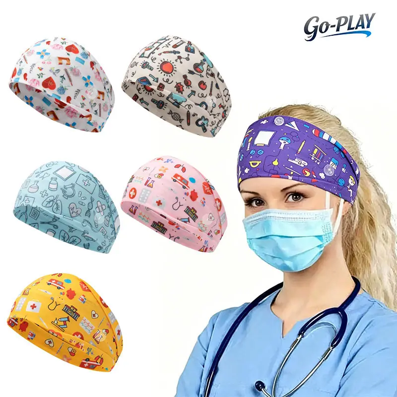 3/6Pcs Nurse Headbands for Women, Non Slip Nursing Headbands with Buttons, Dental Assistant Accessories Hygienist Doctor Gifts Elastic Hair Bands For Hospital Clinic