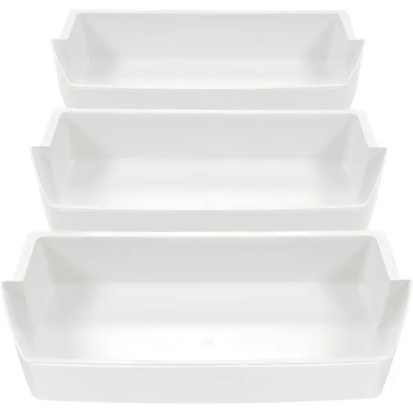 2187172 Replacement Refrigerator Door Bin Shelf - 3 PCS White Easy-Clean Plastic Bins, Appliances Replacement Parts, Home Accessory Compatible with Roper, Kitchenaid, Kirkland, Whirlpool Refrigerators