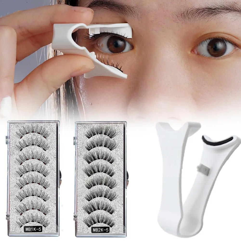 3D Natural Magnetic Eyelashes With 5 Magnetic Lashes extenstions Individual lash supplies Reusable Handmade False Eyelashes