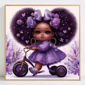 Girl Pattern 5D Diamond Arts Colorful Painting Kit without Frame, DIY Diamond Decor Painting by Numbers Kit, Wall Art Decor for Home Living Room Bedroom
