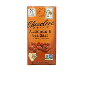 Chocolove Dark Chocolate Almonds And Sea Salt Bars 3.2 Oz