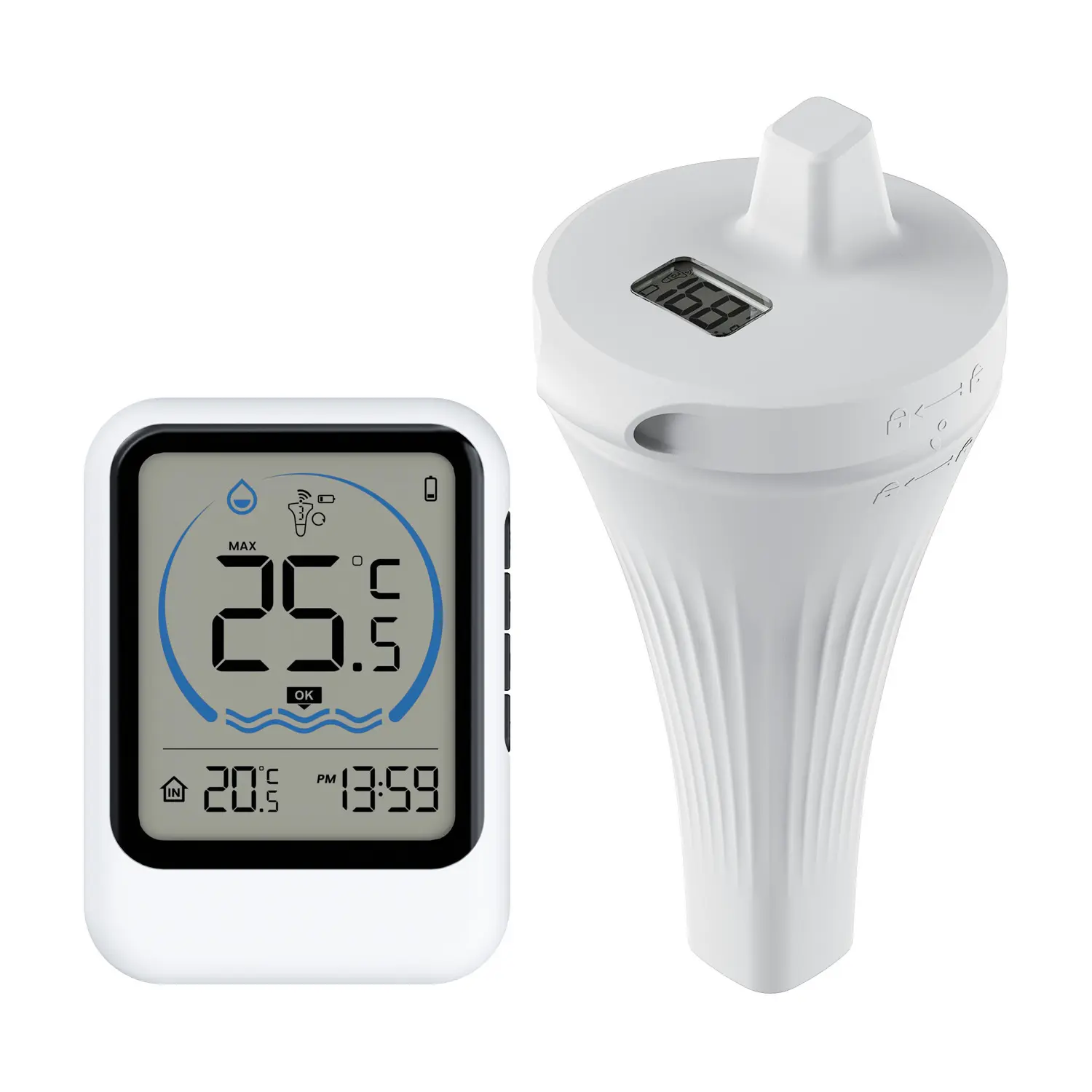 Haviva Wireless Pool Thermometer Floating Easy Read, High Precision Outdoor Pool Thermometer, IP68 Waterproof for Swimming Pools, Hot Tubs, Ice Baths and Aquariums