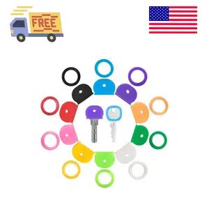 20 Pack Key Color Caps Covers Tags, Soft Rubber Key Identifiers, Plastic Key Toppers
