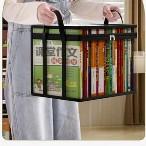Transparent Foldable Book Organizer Box, Dust-Proof PVC Storage for Home, School, Office, Outdoor, Ideal for Old Books and Desktops, Collapsible Stackable Storage, Dustproof Storage Box