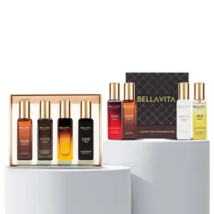 BellaVita Luxury Men’s Oud Signature Perfume Bundle | 2 Premium Gift Sets with 8 Long-Lasting Eau De Parfum Minis | Oud, Oud Gold, Oud Dark, White Oud, CEO Man, Klub Man & G.O.A.T | Portable Perfume Kits