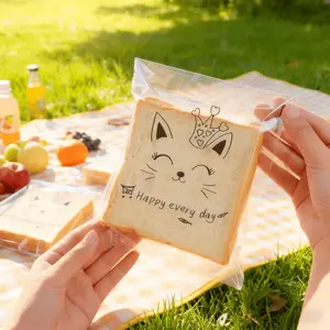 100 cute cartoon self-adhesive bread bags 🏷️ Moisture-proof and easy to tear, with a secure seal! Perfect for baked desserts, baked snacks, school lunches, and camping picnics! Durable disposable snack bags 🎄 Christmas gift