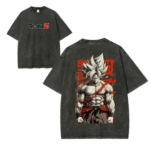 Goku Ultra Instinct Graphic T-Shirt, Vintage Washed Distressed Oversized Anime Tee, Retro Japanese Manga Super Saiyan Streetwear Top for Men Women, DBZ Fan Gift & Anime Lover Apparel