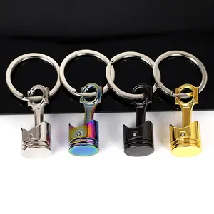 1pc /2pcs/ 4pcs Creative Engine Piston Keychain for Men, Car Modification Metal Keychain Pendant, Motorcycle Piston Pendant, Car Modification Keychain Small Gift