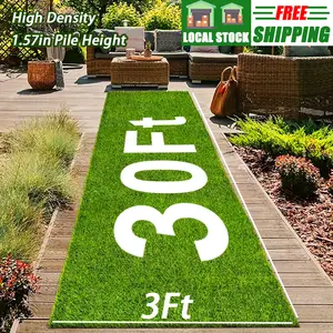 30*3Ft, Super Long Artificial Grass, Green Turf, Fake Green Decoration Mat, Grass Lawn, for Golf Practicing, Household Decoration, Store, Business Decor, Balcony, Patio, Rooftop, Cupboard Display