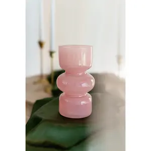 Thalia Bridal Blush Centerpiece Vase- Elegant Glassware for Weddings