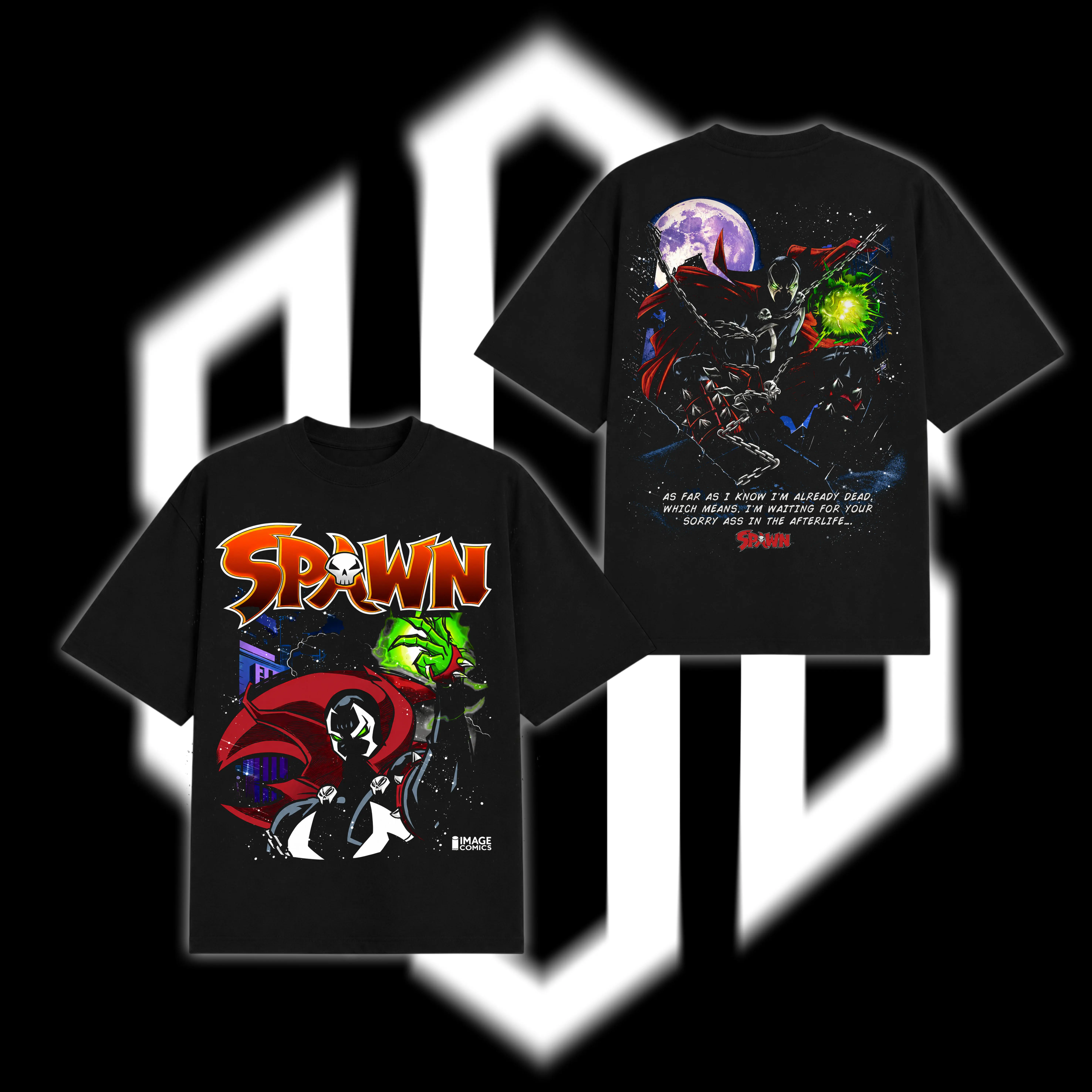 Spawn Image Comics Doubled Printed Oversize Lightweight Tee, Vintage Graphic Comics TV Show Top Cotton, Movie Lover, Streetwear Soft Crew Neck, Gift for fan