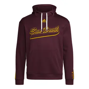 adidas Mens Arizona State Sun Devils Slideline Hoodie Training Casual Outerwear Casual - Red