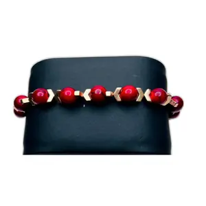 Ruby Red Beaded Bracelet