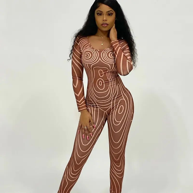 Mars Space Suit Women's Body Suit - Brown Bodysuit with Unique Design for Womenswear