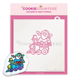 Christmas Train Santa Engine Stencil - Drawn by Krista