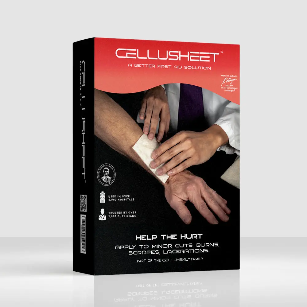 Cellusheet Collagen Wound Care Dressing, 2x2 Sheet - Box of 5 Sheets