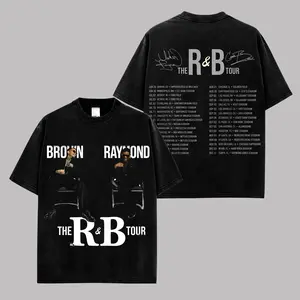 The R&B Tour 2026 Premium Cotton T-Shirt, Brown & Raymond Inspired Music Duo Graphic Tee, Vintage Concert Dates Shirt, Urban Streetwear Unisex Tee, Gift for RnB Fans