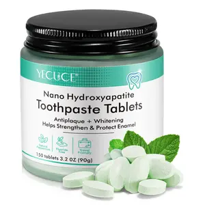 Yecuce 150 Granules Box Toothpaste Tablets, Gentle Oral Care, Fresh Breath, Whitening, No Fluoride, No Plastic, Water-Free, Compact & Convenient