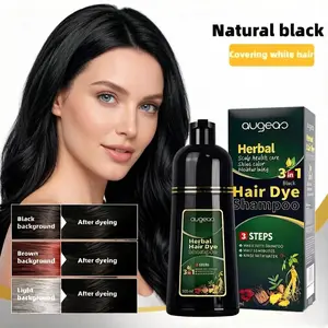 Black Hair Dye Shampoo, Shampoos for Color Treated Hair, Hair Dye Shampoo 3 In 1, Black Hair Dye, Shampoos for Gray Hair for Women & Men, Long Lasting & Coverage