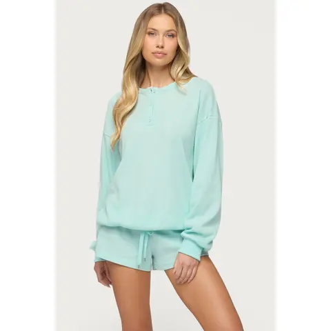 Baila Waffle Henley Top