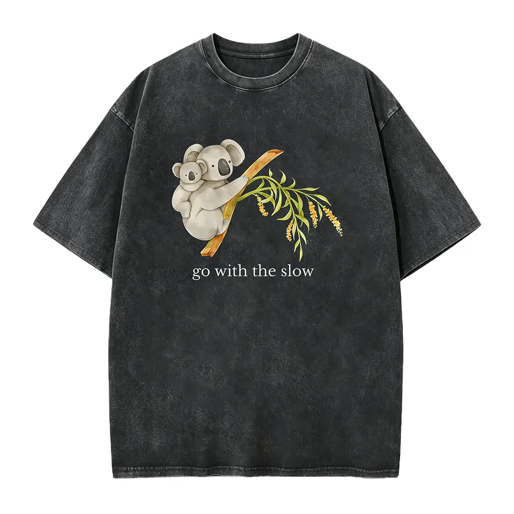 Koala Graphic T-Shirt, Go With The Slow Chill Aesthetic Outfits