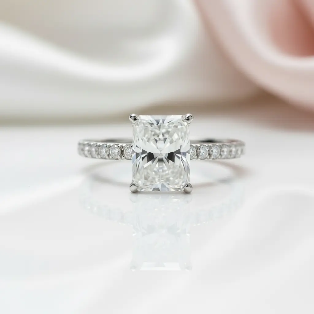 3.0 Ct Radiant Cut Diamond Option Engagement Ring