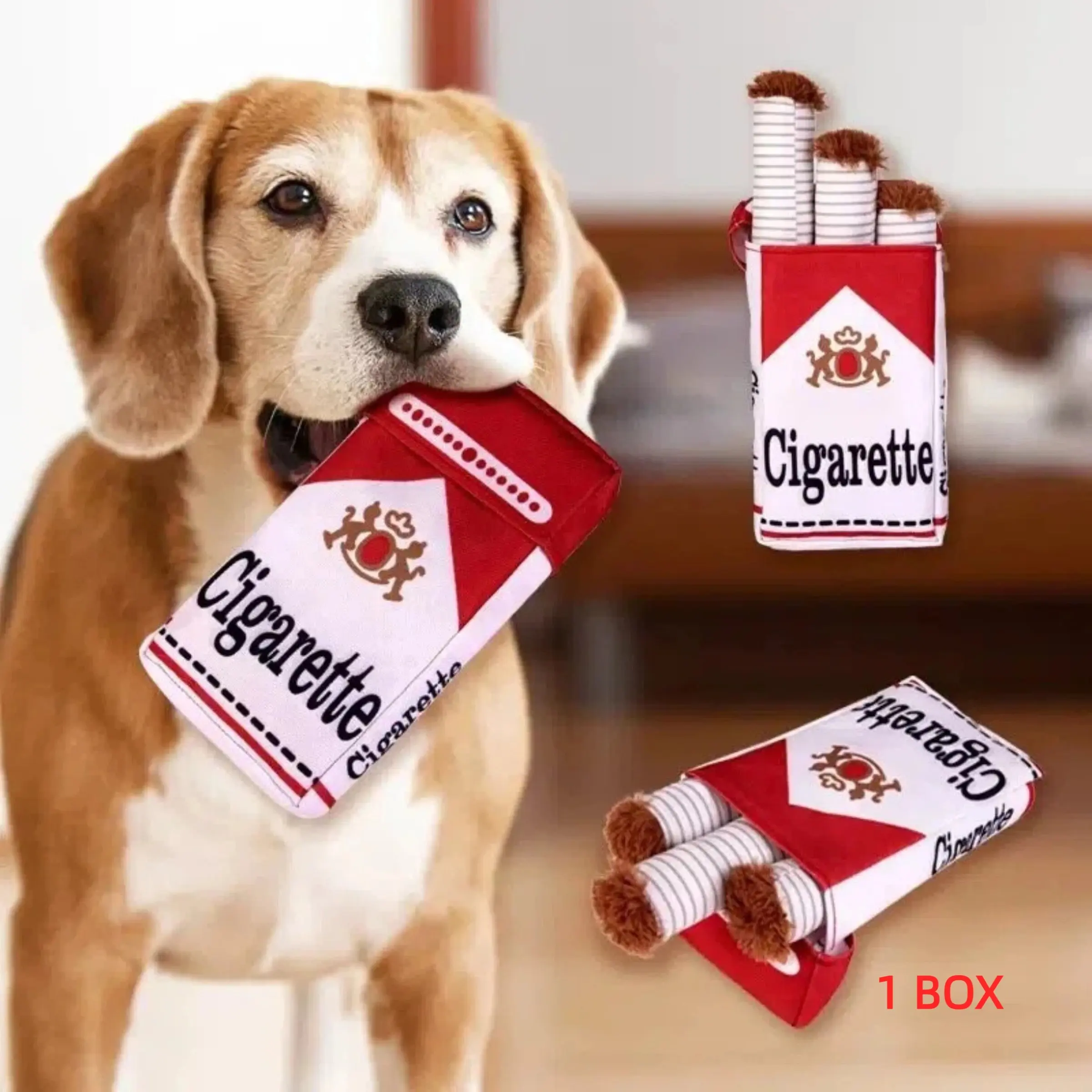 Creative Pet Sound Scent Toy Cigar Box, Includes 3 Sound Cigar Toys, Multiple Play Ways, Hidden Treats, Ideal for Energetic Dogs