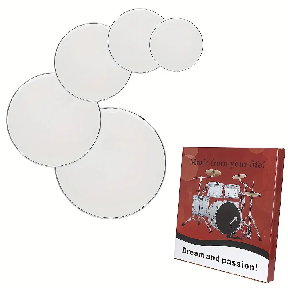 Acoustic Drum Heads - White Musical Instrument Accessories, 22in/16in/14in/13in/12in Sizes, Strong Tension, Extraordinary Consistency, Greater Tuning Range, Dry, All Seasons, Durable, Versatile, 22.63 x 22.64 x 0.57 inches