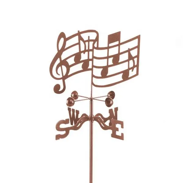 EZ Vane EZ1607-GR Metal Musical Notes Weathervane with Garden Mount, 70" h x 21" w x 9" l, 3 Protective Coatings, Ewns Directional, Prevents Rust or Fading